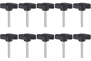 HARFINGTON 10pcs Tee Wing Knobs Thumb Screws M4 x 30mm Standard Male Thread Plastic T/Z Knobs Adjustable Handles Hand Clampin