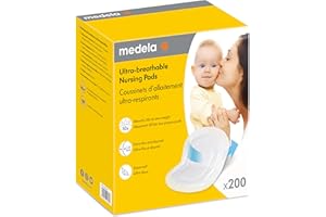 Medela Ultra-Breathable Nursing Pads, Highly Absorbent, Super Soft, Discreet Design for Comfortable Wear, Pack of 200