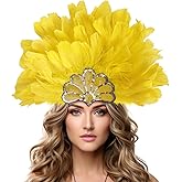 HOMELEX Women's Black Feather Headpiece Carnival Caribbean Headdress Showgirl Accessories