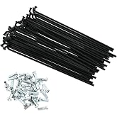 Meuey Lyot Black Stainless Steel Spokes 205mm/8.07 inch Electric Bicycle E-Bike Tricycle Wheel Bike Spoke 12G 2.5mm Spokes Bicycle Spoke with 14mm Nipples for Mountain Bikes Road Bicycle 36PCS