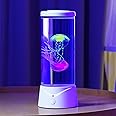 ekovko Jellyfish Lamp with 7 Color Changing Effect LED Jellyfish Aquarium Tank Mood Lamp Aquarium Light Table lamp Home Decor Gift for Kids Women Men (White)