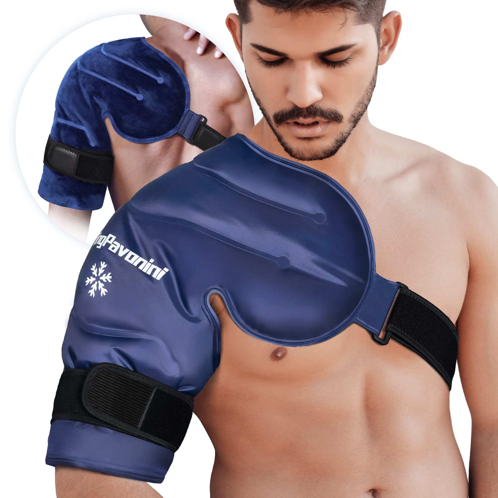 Photo 1 of XL Shoulder Ice Pack Rotator Cuff Cold Therapy, Reusable Gel Ice Pack for Shoulder Injuries, Shoulder Ice Pack Wrap for Pain Relief, Swelling, Shoulders Surgery, Tendonitis, Bursitis, Blue