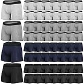 60 Packs Mens Cotton Boxer Briefs Underwear Bulk Assorted Size and Color Multipacks for Men Shelter Donation Homeless