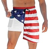 ALISISTER Mens Swim Trunks with Compression Liner Bathing Suit Summer Swimming Shorts