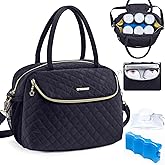 Breastmilk Cooler Travel Bag with 2pcs Wipes Dispensers and Ice Pack -Baby Bottle Cooler Bag for 6 Baby Bottles Up to 9 Ounce - Breast Pump Bag, Breastmilk Storage Bag, Bottle bag for Daycare