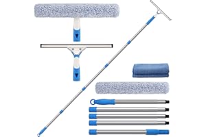Mitclear 77'' Professional Squeegee Window Cleaner Tool with Extension Pole, Car Windshield Cleaning Kit with Long Handle, Wi