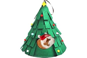 VERTUPET Hamster Hideout Christmas Pet Hammock Small Pet Tent Xmas Tree Design Guinea Pig Bed Christmas Toys Squirrel Toys Bunny Bed Hamsters Nest
