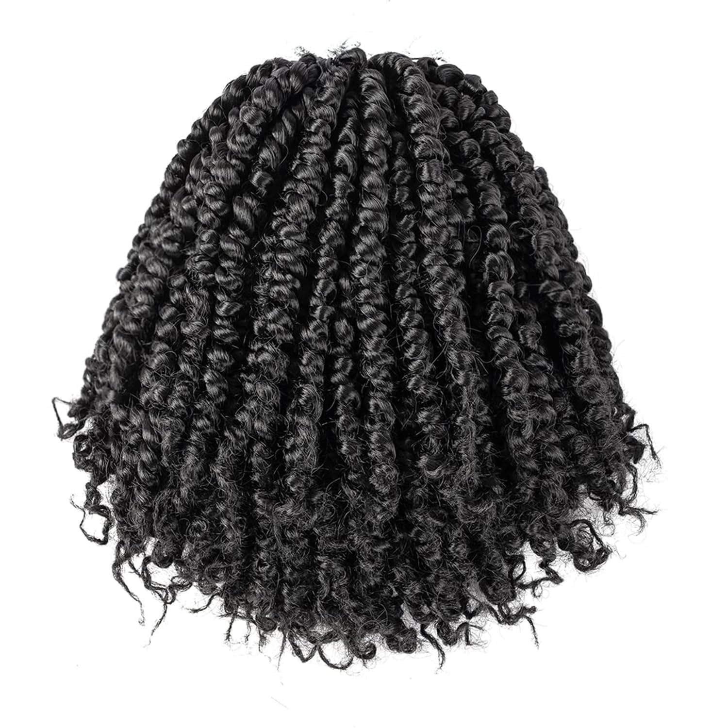 Crochet Hair Pre looped 8 Inch 8 Packs Pretwisted YDDM Passion Twist Braids Crochet Short Passion Twist Pretwisted Hair Extension (8 Inch, 1B#)
