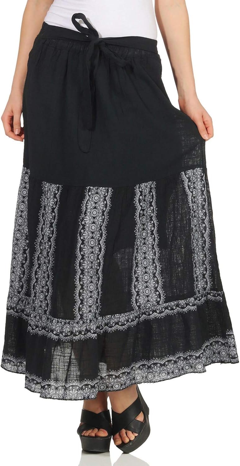 Langer Leinenrock High Waist - Leichter A-Linien Faltenrock Für Sommer & Alltag