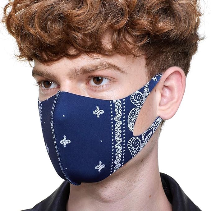 Amazon Lemaska ルマスカ ファッションマスク 人気フェイスウエア ファッションマスク Paisley Navy ペイズリーネイビー Lサイズ Lemaska ルマスカ 布マスク
