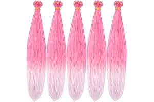 MUZI WIG 5.9 x 39.4 In, 5rolls Curly Heat Resistant Doll Hair Wefts for DIY