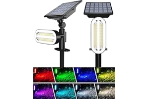 HAARAY Solar Halloween Lights Outdoor, IP65 Waterproof, Dusk to Dawn Color Changing Spotlights, Solar Powered Spot Lights for Outside Garden Decorations, Multicolor, 2 Pack