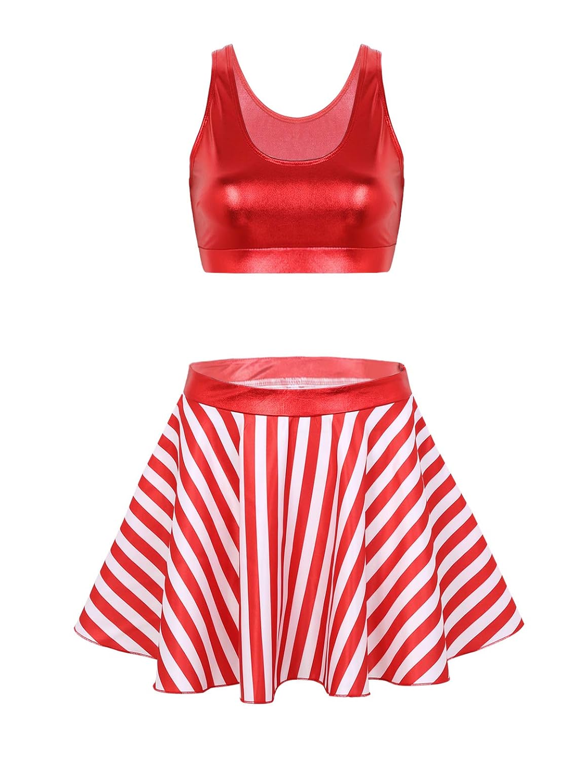 Buy YiZYiF Women's Striped Christmas Candy Cane Costume Party Cosplay