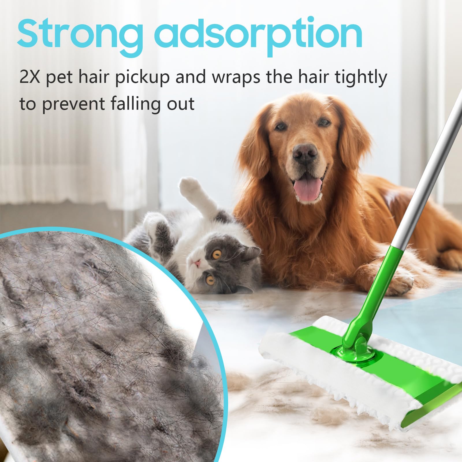 AIR U+ Dry Mop Pads for Swiffer Sweep and Mop, Heavy Duty Pet Dry Sweeper Refills, Sweeping Cloths for Cleaning Hardwood Floor Dust and Hair, Disposable, Unscented, 30 Count