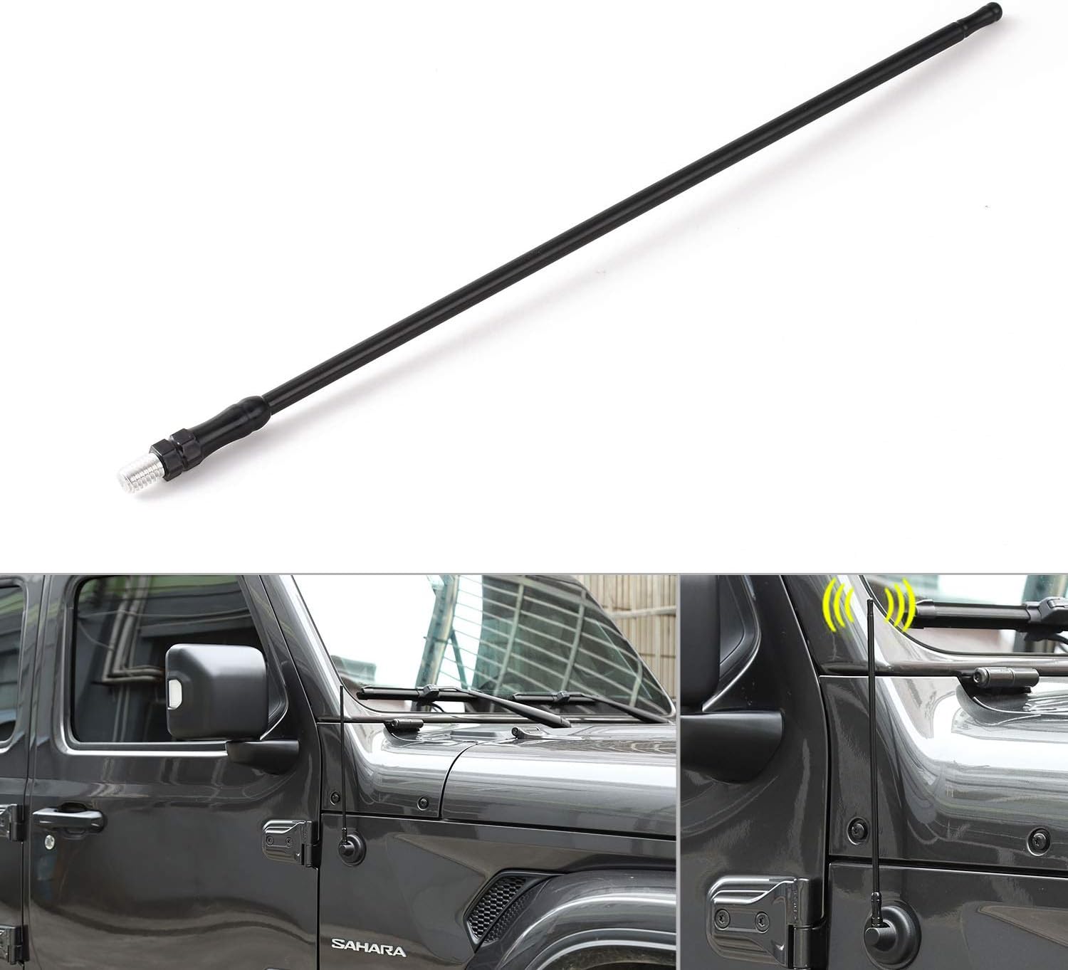 RTTCZ Radio Antenna for Jeep Wrangler 13inch Flexible Metal Car Radio Antenna for