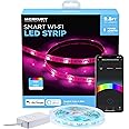 Merkury Innovations Smart RGB LED Strip Lights - 10ft Color Changing Adhesive Back Rope Lights, Indoor & Outdoor Safe - App Control, Compatible with Alexa and Google Assistant