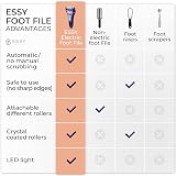 Essy Electric Foot File with 5 Rollers Navy Foot Callus Remover view 7