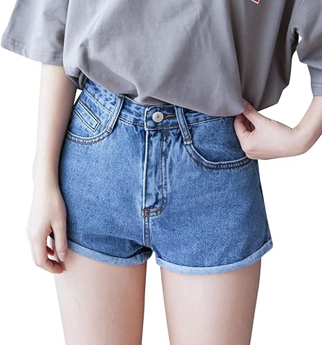 pantaloncini jeans vita alta