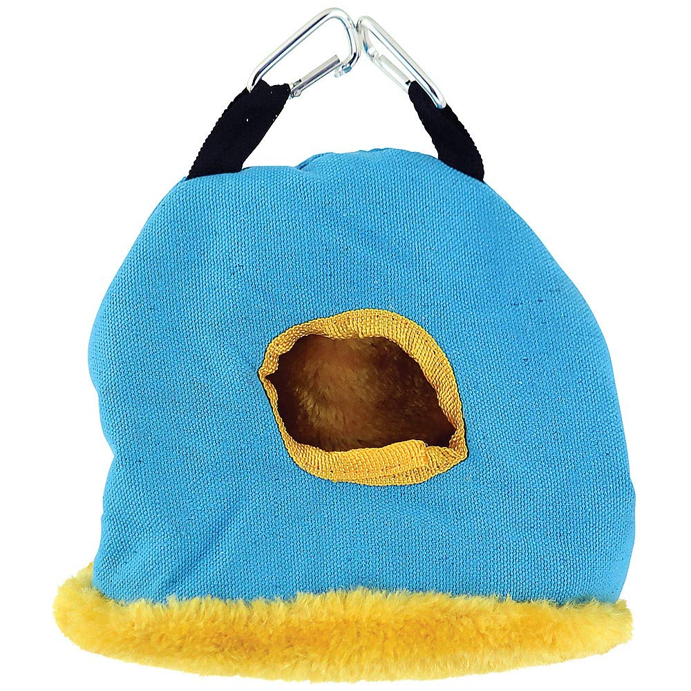 PARROT ESSENTIALS Medium Bird House Snuggle Hut Hideaway for Parrots, Budgies and Other Birds - Fun Coloured Soft, Cozy Hanging Tent Sack for Resting and Hiding - Toy Hammock Tent Makes Them Feel Safe