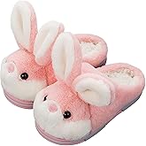 YILANLAN Women's Cute Bunny Animals Slippers Interesting Comfortable Furry Slippers Soft Plush Winter season Keep warm Home Slippers