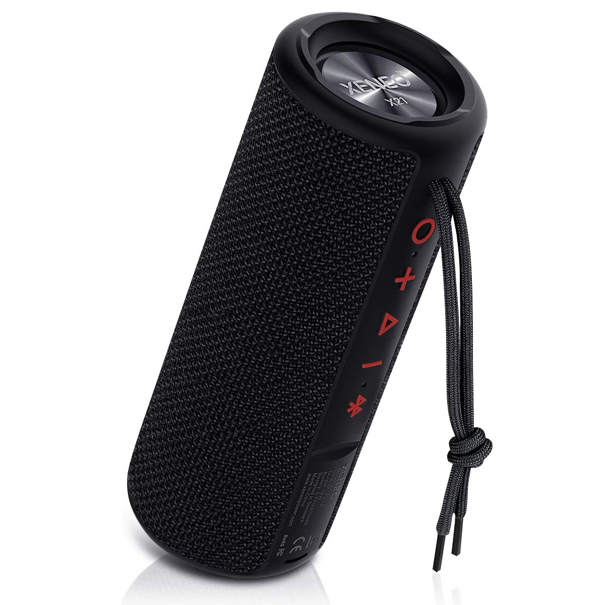 Xeneo X21 Portable Outdoor Wireless Bluetooth Speaker Waterproof With FM radio, Micro SD card Slot, AUX, TWS for Shower - Hard Travel Case Included