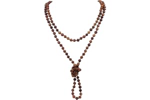 Firstmeet Fashion Natural Round Wood Beads 60'' Long Strand Art Deco Necklace for Women