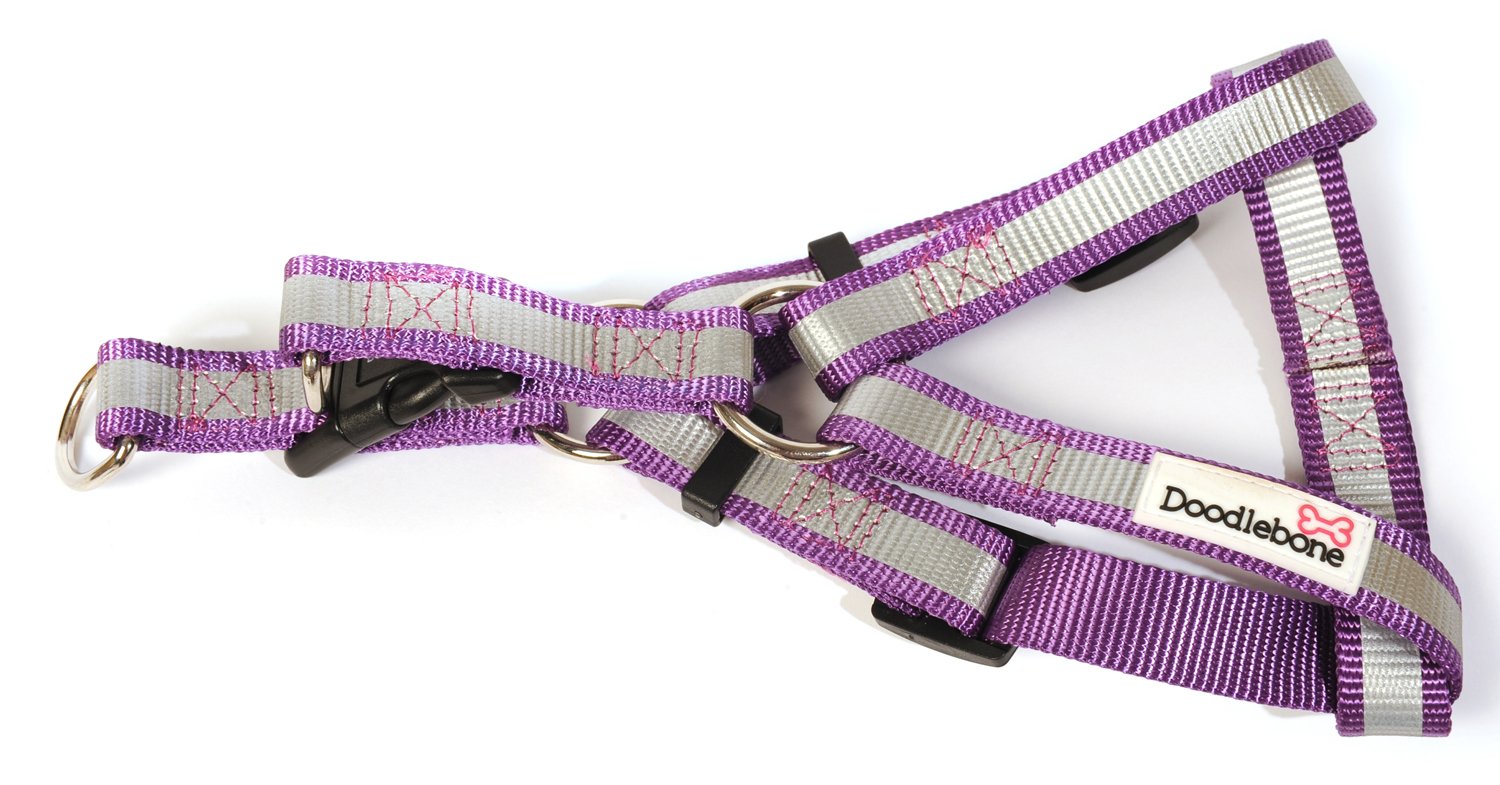 Doodlebone Reflective Bold Tape Harness Purple Extra Large