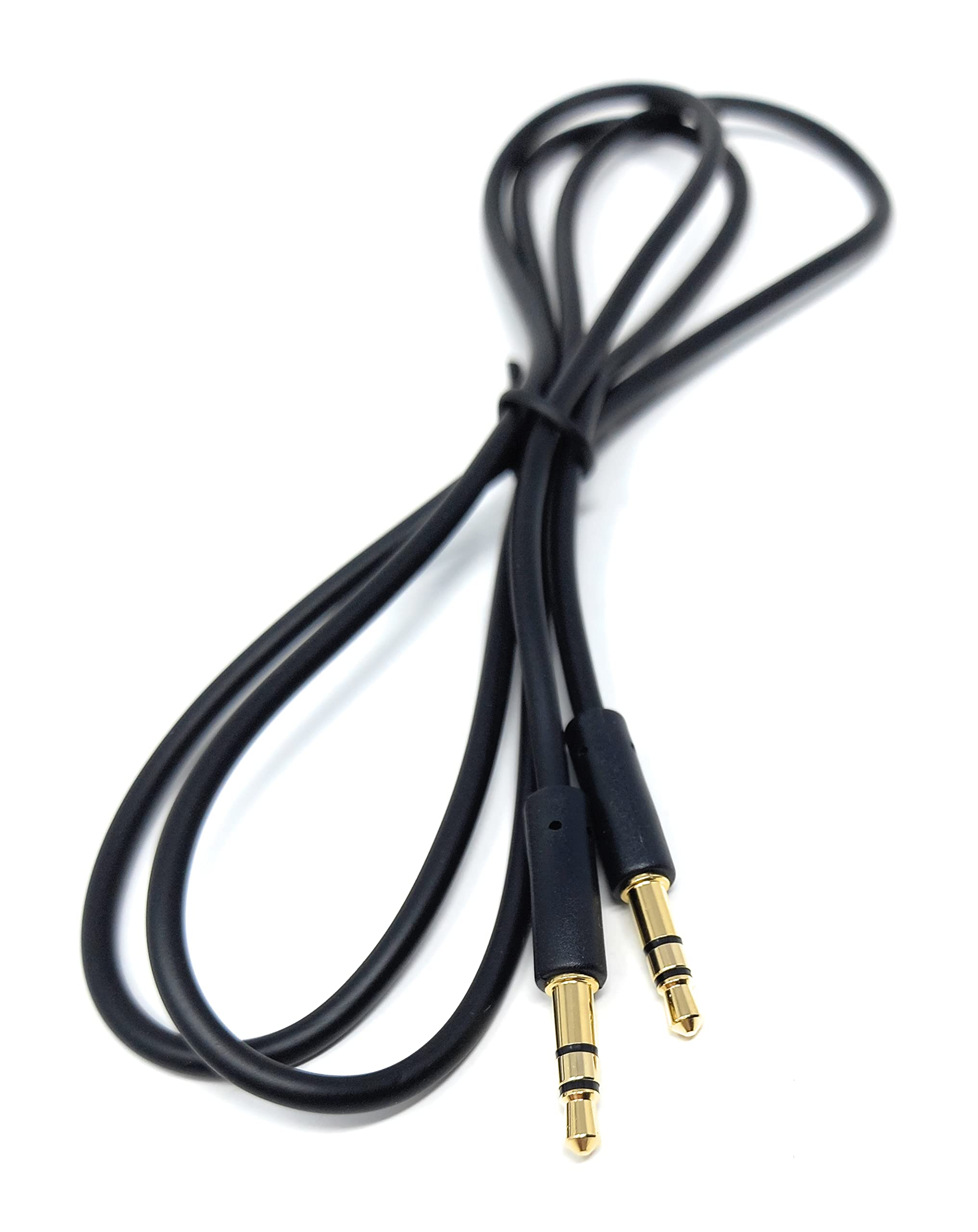 DRUT 1m 3.5mm Stereo Audio Jack Plug to Plug, Male to Male AUX, Slim Flexible Lead Cable 3.3ft Black