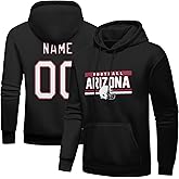 Tuwittut Custom Football Hoodies Personalized Sweatshirts with Name & Number, Gift for Men Women, Game Day Pullover, Black