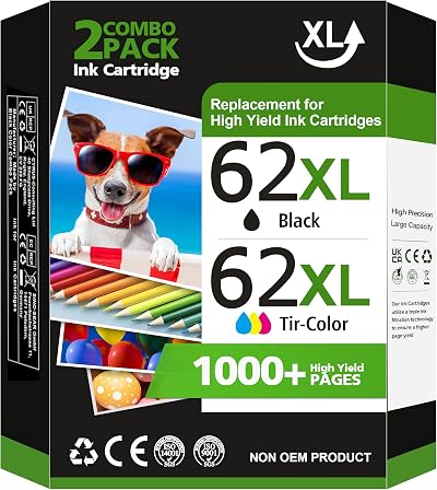 LIFOR 62 XL Black & Colour Twin Pack for HP 62 Series Ink Cartridges