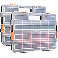 MIXPOWER 14-inch 2pcs Toolbox Organizer sets, 20 Removable Dividers, made of Durable Plastic, Excellent for Screws, Nuts, Sma