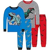 Dolphin&Fish Boys Pajamas 4Piece Toddler Kids Pjs Sets Cotton Toddler Clothes Sleepwears