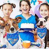 Pejlnd Dog Birthday Bandana Blue Cotton 79x32cm Large Party Scarf view 5