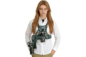Fomito Dual Camera Harness, Multi Carrying Radio Chest Vest System with Side Holster for Canon 6D 600D 5D2 5D3 for Nikon D90 