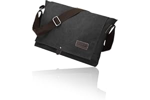 Cota's home Canvas Messenger Bag for Men, Fits 14 Inch Laptop & A4 Documents, Large Capacity Crossbody Shoulder Bag