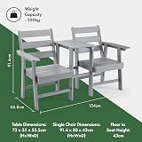 VonHaus Adirondack Love Seat 2 Seater Grey Jack & Jill Patio Set view 7