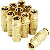 QWORK Push to Connect Fittings - 3/8" Tube, 10 Pack Quick Connect Fittings for Air Compressor &amp; Pneumatic Lines