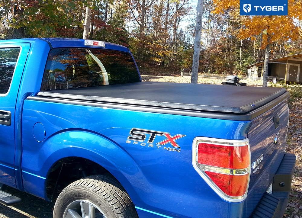 Amazon Com Tyger Auto Black Soft Top T3 Tri Fold Truck Tonneau Cover Tg Bc3f1019 Works With 2009 2014 Ford F 150 Excl Raptor Series Styleside 5 5 Bed For Models Without Utility Track System 5 5