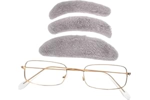 Holibanna Old Man Costume Accessories with Realistic Fake Beard Eyebrows and Glasses for Halloween Cosplay