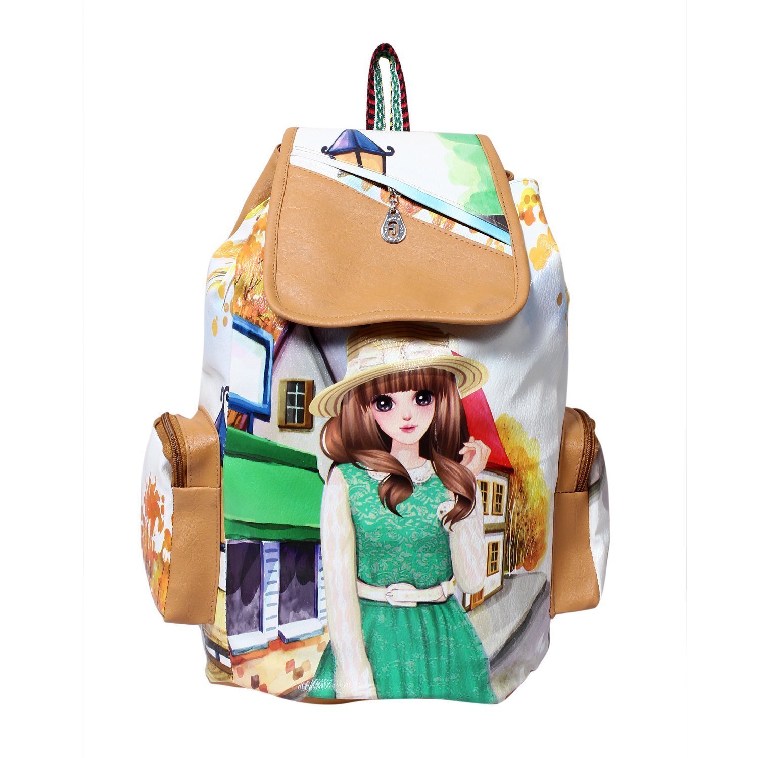 inf printed casual fashion school leather backpack shoulder bag mini backpack girls & women's bag