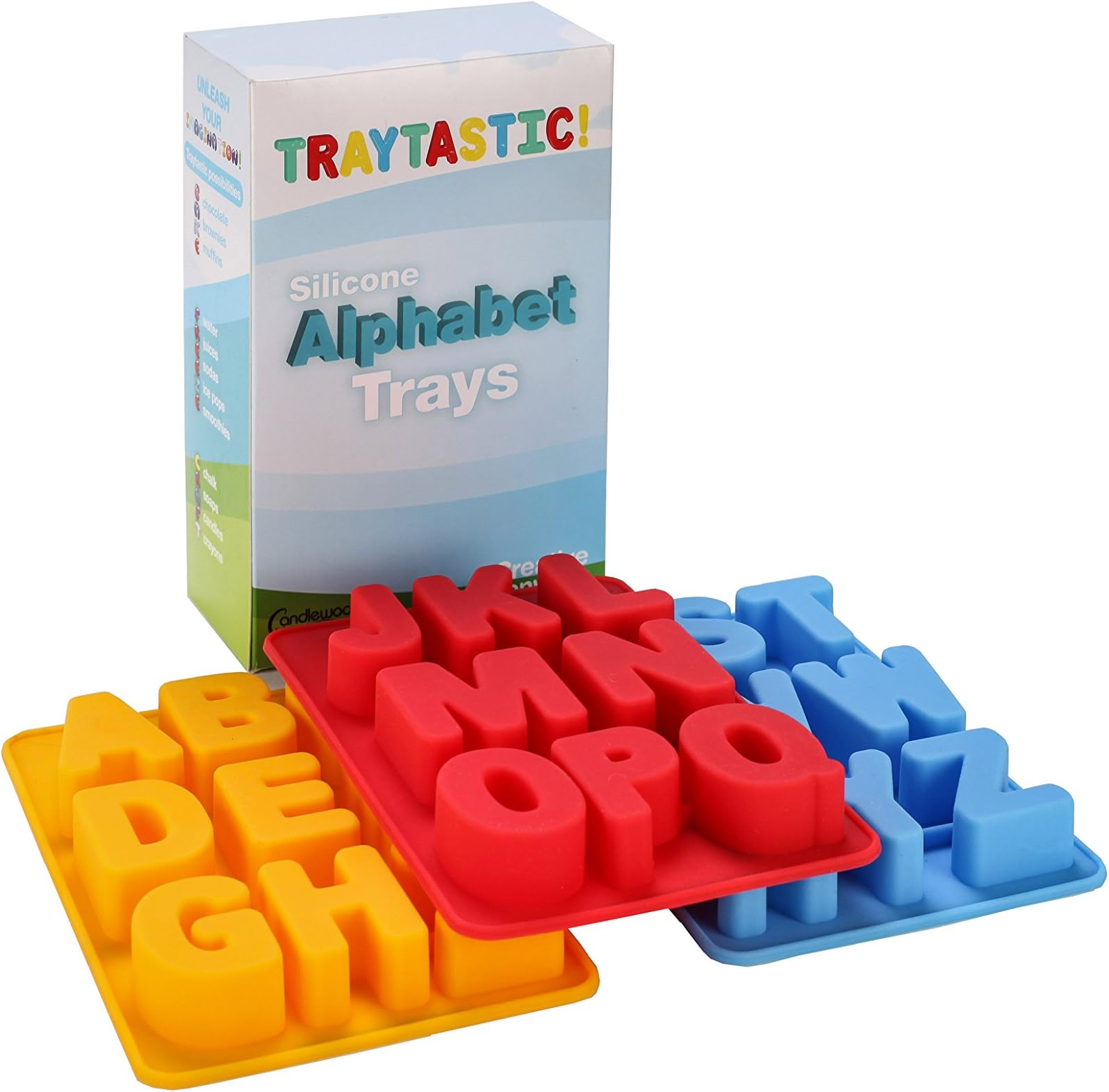 Silicone Alphabet Trays Mold by Traytastic! - Large 1.5 Tall Letters by Candlewood Homegoods