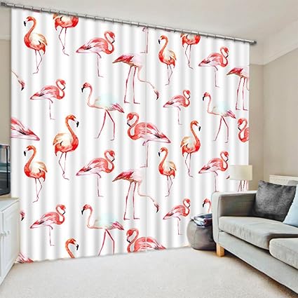 Amazon Com Lb Flamingo Decor Curtain Drapes Bird Themed