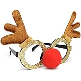 Needzo Christmas Glasses, Festive Holiday Party Eyewear, Xmas Costume Accessory, One Size Fits Most