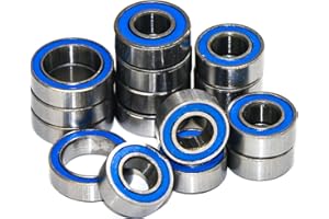 FRAIZOE RC TT02 Bearings 16Pcs RC Car Sealed Ball Bearings Kit for Tamiya TT-02, TT01 1/10 RC Parts Rubber Sealed Bearings Kit Compatible with Tamiya Chassis - Reduce Friction, Boost Speed & Durability