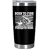 AXIARA Valentines Day Gifts for Him - Stainless Steel Insulated Coffee Tumbler with Lid 20 oz - Men Birthday Husband Gift from Wife, Grandpa Gift Ideas, Fishing Tumbler for Dad Fishers