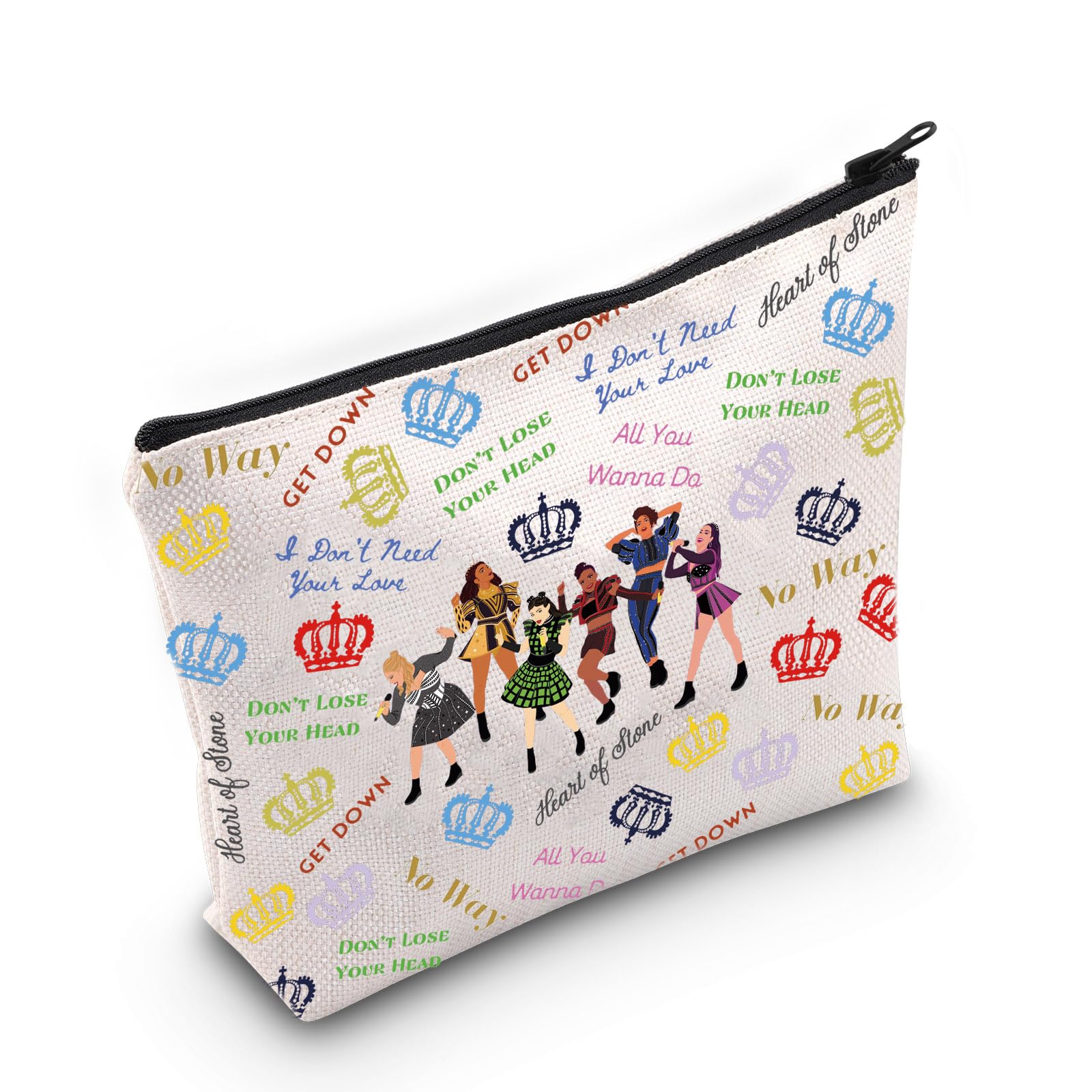 LEVLO Broadway Queen Cosmetic Make Up Bag Gift for Musical Theater Lover Six Queen Musical Make Up Zipper Pouch Bag for Wome, Six Queen M Bag — image 1