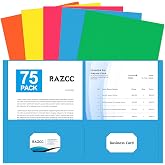 PANDRI 125-Pack Two-Pocket Folders - Letter Size (8.5x11"), Assorted 5 Colors, For School & Office