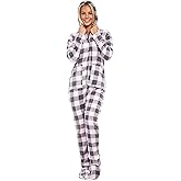 Alexander Del Rossa Adult Onesie Pajamas, Hooded Fleece Adult Onesie, One Piece Women's Pajamas