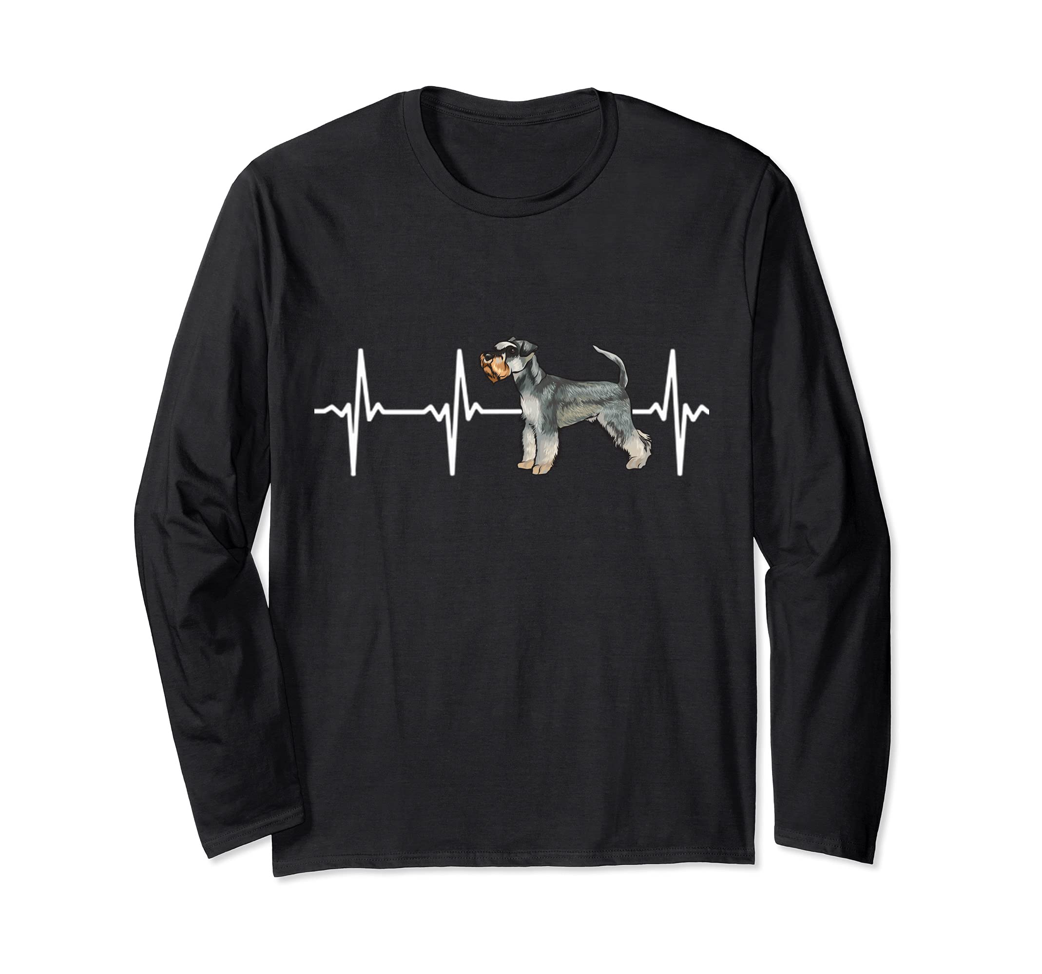 Miniature Schnauzer Heartbeat Love My Dog Long Sleeve T-Shirt