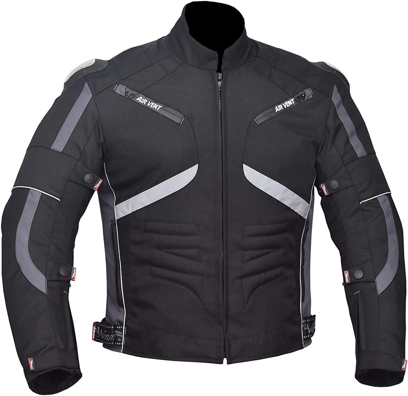 NORMAN Motorcycle Motorbike Cordura Men's Jacket Waterproof Textile Black CE Armoured Grey/Black